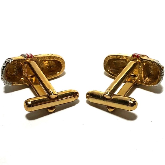 Enamel Gold Cigar Cufflinks - Picture 2 of 3